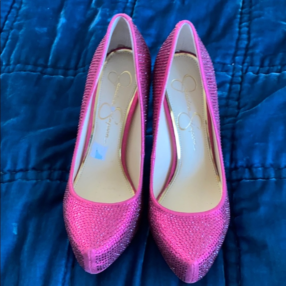 Jessica Simpson pink rhinestone pumps size 6.5